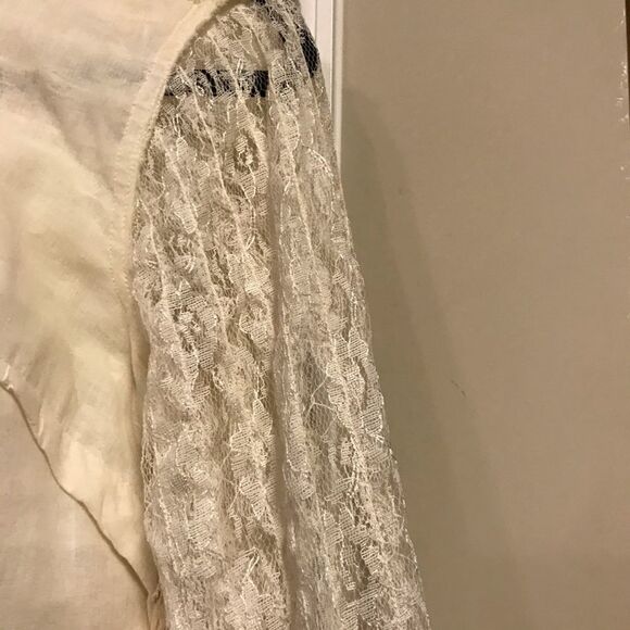 Vintage 1950s Lace Exaggerated Ruffle Tulle Blouse White Adelaar - Picture 9 of 16